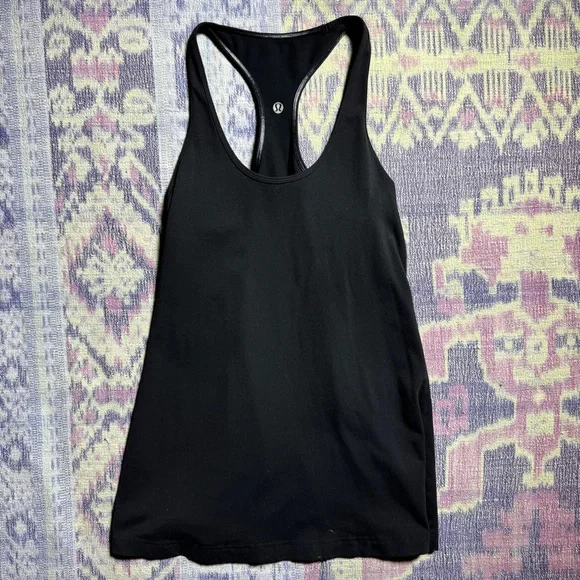 Lululemon Reversible Cool Racerback Tank Top Scoop Neck Sleeveless Stretch Black - Picture 9 of 14